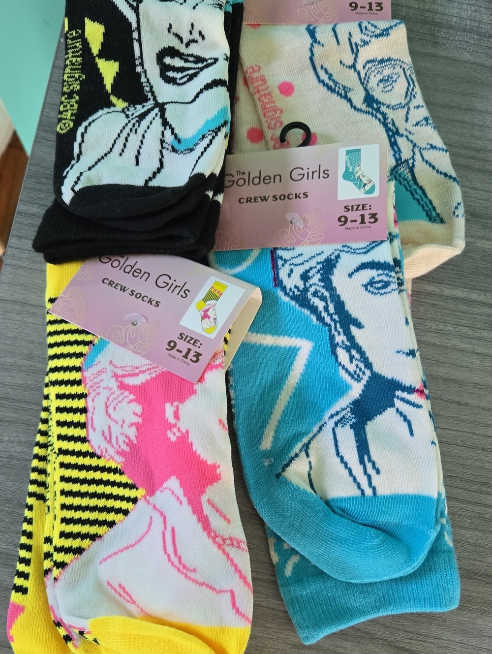 The Golden Girls Socks Set Of 4 Rose, Sophia, Dorothy, Blanche. Betty White Fame